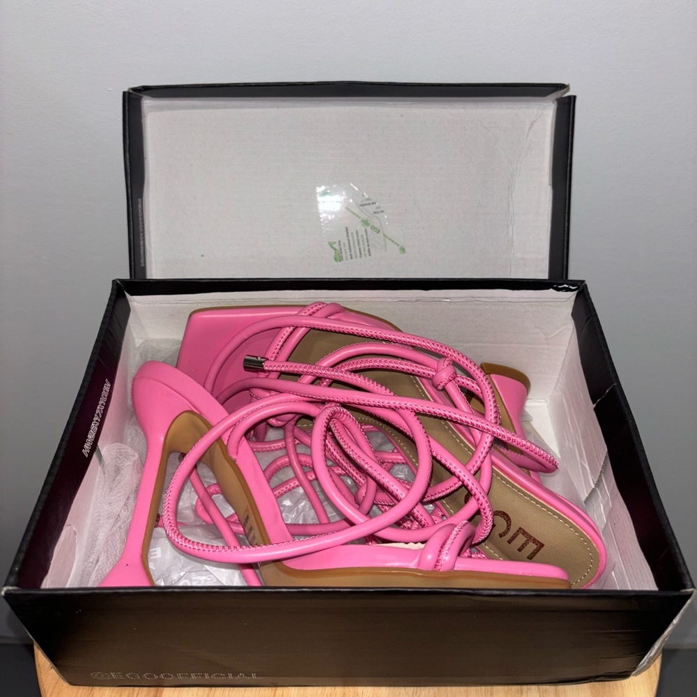 EGO Light Pink Lace-Up Heels